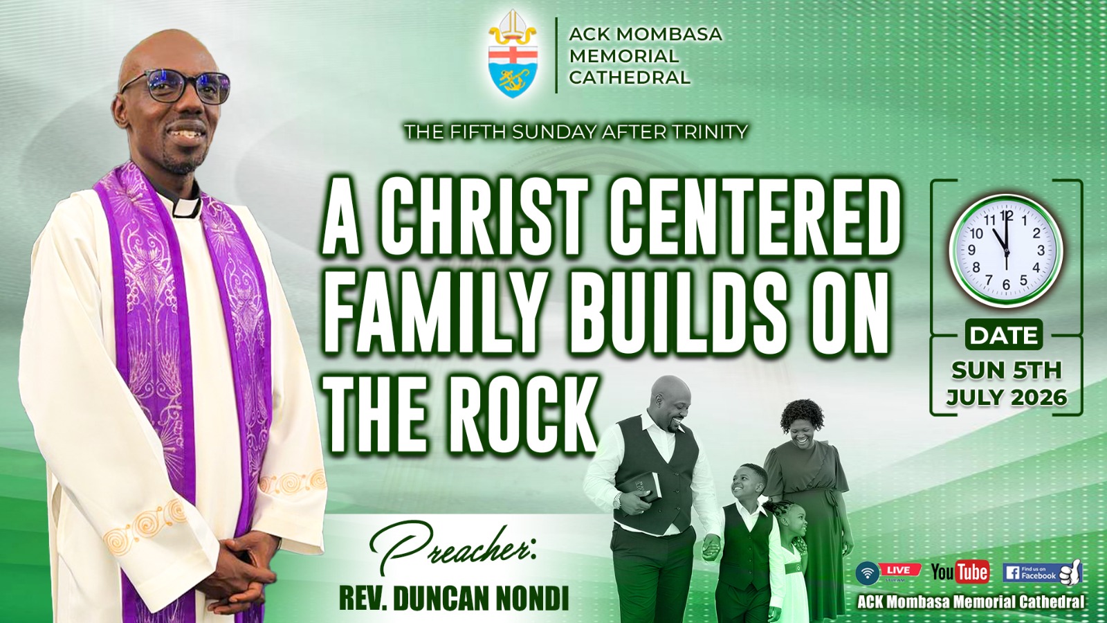 SERVICE SERMON: A CHRIST CENTERED FAMILY BUILDS ON THE ROCK